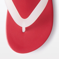 無印良品 MUJI 男女通用 舒适 沙滩鞋 (男士/女士 ) 无性别 男款女款拖鞋人字拖 米白色X红色 27 (XL/44码(2.0))