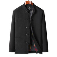中国风夹克爷爷秋装套装唐装男中老年爸爸外套春秋款上衣老人衣服 175/L