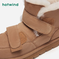 热风雪地靴女2024年冬加绒保暖中筒休闲棉鞋百搭魔术贴女鞋子 34