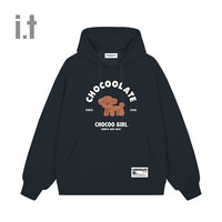 it :CHOCOOLATE款宽松连帽卫衣2024冬季青春趣味连帽衫 PKX S