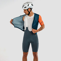 Santic森地客 背带骑行裤男双储物袋 自行车意大利坐垫背带短裤