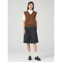 BEANPOLE滨波 春季女士藏青色韩系内搭100%绵羊毛马甲背心 165/88A