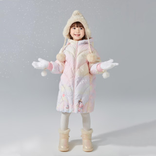 笛莎童装女童羽绒服冬季小女孩宝宝儿童中长款外套迪莎