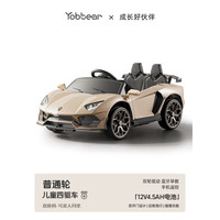 悠贝熊 2025新款儿童电动车四轮汽车可坐人男女宝宝小孩遥控 卡其色