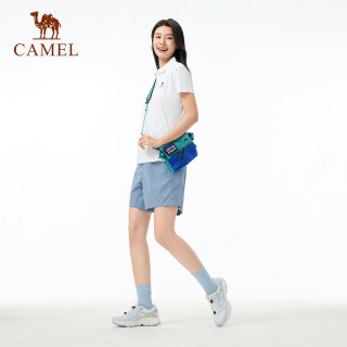 骆驼户外速干T恤女夏短袖POLO衫高倍防晒吸汗透气徒步运动上衣男 S