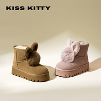 KISSKITTY冬季休闲毛茸茸保暖潮趣防滑时尚雪地靴 38