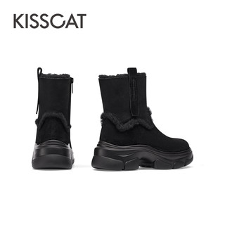 KISSCAT接吻猫户外保暖舒适冬靴气质厚底雪地靴女 36