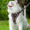 猫咪狗狗牵引绳可调节防挣脱外出中小型犬胸背带溜猫绳宠物绳