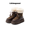 【保暖系】littlegood复古雪地靴女保暖加绒厚底百搭短靴 38