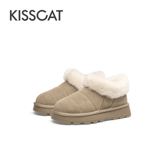 KISSCAT接吻猫面包雪地靴厚底棉鞋保暖时尚雪地靴女 38