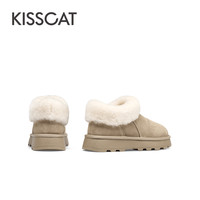 KISSCAT接吻猫面包雪地靴厚底棉鞋保暖时尚雪地靴女 38