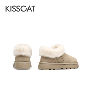 KISSCAT接吻猫面包雪地靴厚底棉鞋保暖时尚雪地靴女 38