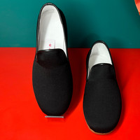 步隆升老北京布鞋男国风复古手工中老年防滑休闲一脚蹬软牛皮底鞋 42