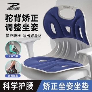 德尔惠人体工学护腰坐垫坐姿矫正椅子垫办公室靠背靠座椅腰垫