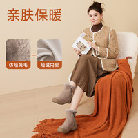 Pansy盼喜日本雪地靴女加绒加厚保暖鞋棉鞋冬季女鞋舒适防滑冬季 36