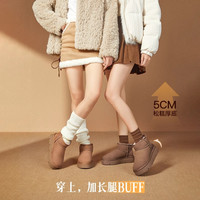 Camel骆驼女鞋冬季厚底雪地靴女加绒户外棉鞋面包鞋女靴 40