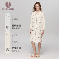 unisunny 孕妇待产裙夏季哺乳睡裙孕妇装产后喂奶孕妇睡衣连衣裙女 杏色 L