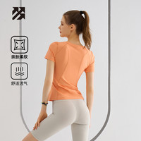 路森短袖T恤女运动跑步速干衣瑜伽服上衣冰丝透气吸汗骑行服 L
