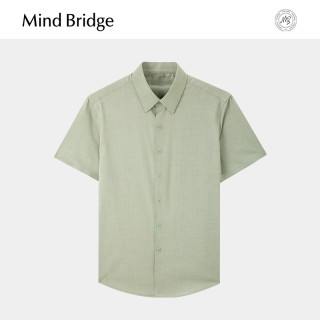 Mind Bridge【莫代尔】夏季短袖衬衫2024商务衬衣男士半截袖 黑色【短袖款】 180/XL