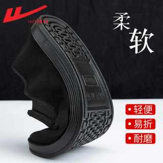 回力老北京软底布鞋男款高档轻便透气一脚蹬老人鞋黑色帆布鞋男士 43