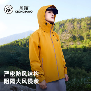 熊猫户外软壳衣女2025春夏防风防水登山服防泼水上衣连帽外套 M