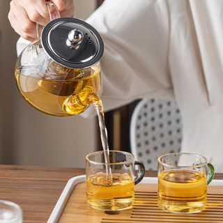 耐热玻璃茶具套装家用功夫茶杯透明简约客厅办公室防烫茶壶泡茶壶