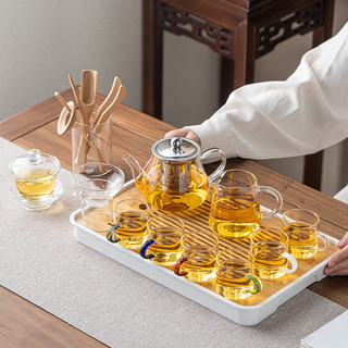 耐热玻璃茶具套装家用功夫茶杯透明简约客厅办公室防烫茶壶泡茶壶