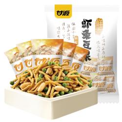 甘源 鲜虾味虾条豆果500g虾条花生青豆膨化休闲零食儿童坚果炒货1斤装