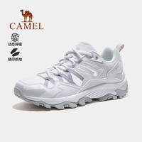 CAMEL骆驼登山鞋女秋季透网防滑户外运动鞋轻便越野爬山徒步鞋子男 FOS2210010，沙色/宝蓝，女款 37
