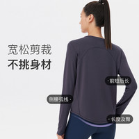 Keep瑜伽服女春夏服普拉提训练服速干衣跑步长袖T恤运动上衣 L