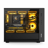 航嘉机箱G63战戟电脑台式主机箱MATX支持长显卡顶置360/240水冷 G63白色 标配无风扇