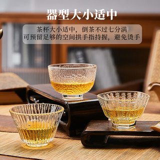 耐热玻璃茶杯功夫茶杯品茗杯主人杯家用小茶杯品茶杯茶具套装6只