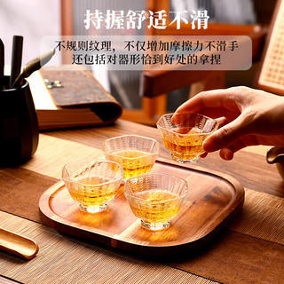 耐热玻璃茶杯功夫茶杯品茗杯主人杯家用小茶杯品茶杯茶具套装6只
