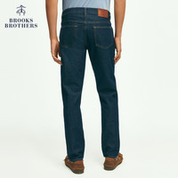 Brooks Brothers/布克兄弟男士春夏款复古皮标休闲牛仔裤 4002-深蓝色 40/34