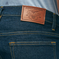 Brooks Brothers/布克兄弟男士春夏款复古皮标休闲牛仔裤 4002-深蓝色 42/34
