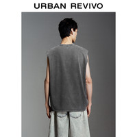 UR2025春季男装潮流坎肩做旧美式休闲印花破坏背心UMV450057