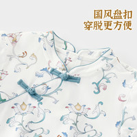 汉宫优品女宝宝连衣夏季短袖儿童裙子薄款婴儿甜美公主裙中国风女 步步生莲 80