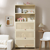 收纳柜客厅多层翻盖零食储物柜多巴胺儿童玩具置物柜子缝隙柜书柜