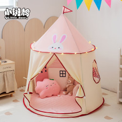 小斑鸠 little dove 儿童帐篷室内游戏屋/女孩蒙古包城堡玩具礼物 粉色兔子(不含垫)