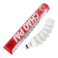 超牌品质羽球耐打稳定训练比赛羽毛球 红超77速鹅毛12只装 1筒