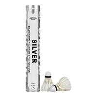 超牌品质羽球耐打稳定训练比赛羽毛球 银超76速鸭毛12只装 1筒