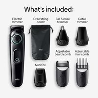 BRAUN 博朗 AIO 3470 剃须刀 多合一风格套件系列 3 3470 男士七合一修剪器 送男友 生日礼物