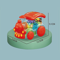 麋鹿星球 儿童电动玩具万向透明齿轮飞机儿童宝宝玩具智仿真模型趣味玩具 火车