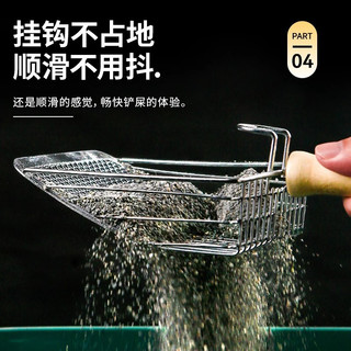 猫砂铲细孔猫屎铲子铲屎器二合一金属不锈钢豆腐矿砂猫沙铲钞铲 不锈钢猫砂铲-金色款-1个