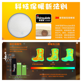 TNTN极度边缘保暖哈尔滨冬东北防寒加绒男女3M新雪丽棉鞋雪地靴子 43