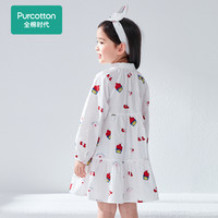 全棉时代女童梭织长袖连衣裙洋气宝宝潮裙子POQ221002