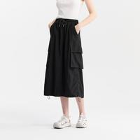 【福利特卖】夏季美式复古工装裙大口袋半身裙松紧腰设计感直筒裙