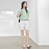 2025夏装温柔绞花复古高级感显瘦女式短款圆领短袖针织衫