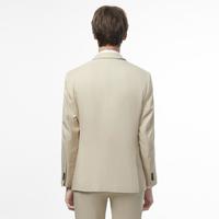 男式平驳领两粒扣斜纹面料修身剪裁西服