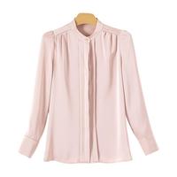 晚白法式缎面高级感衬衫女2025秋季上衣洋气时尚气质通勤百搭衬衣 粉色 XL